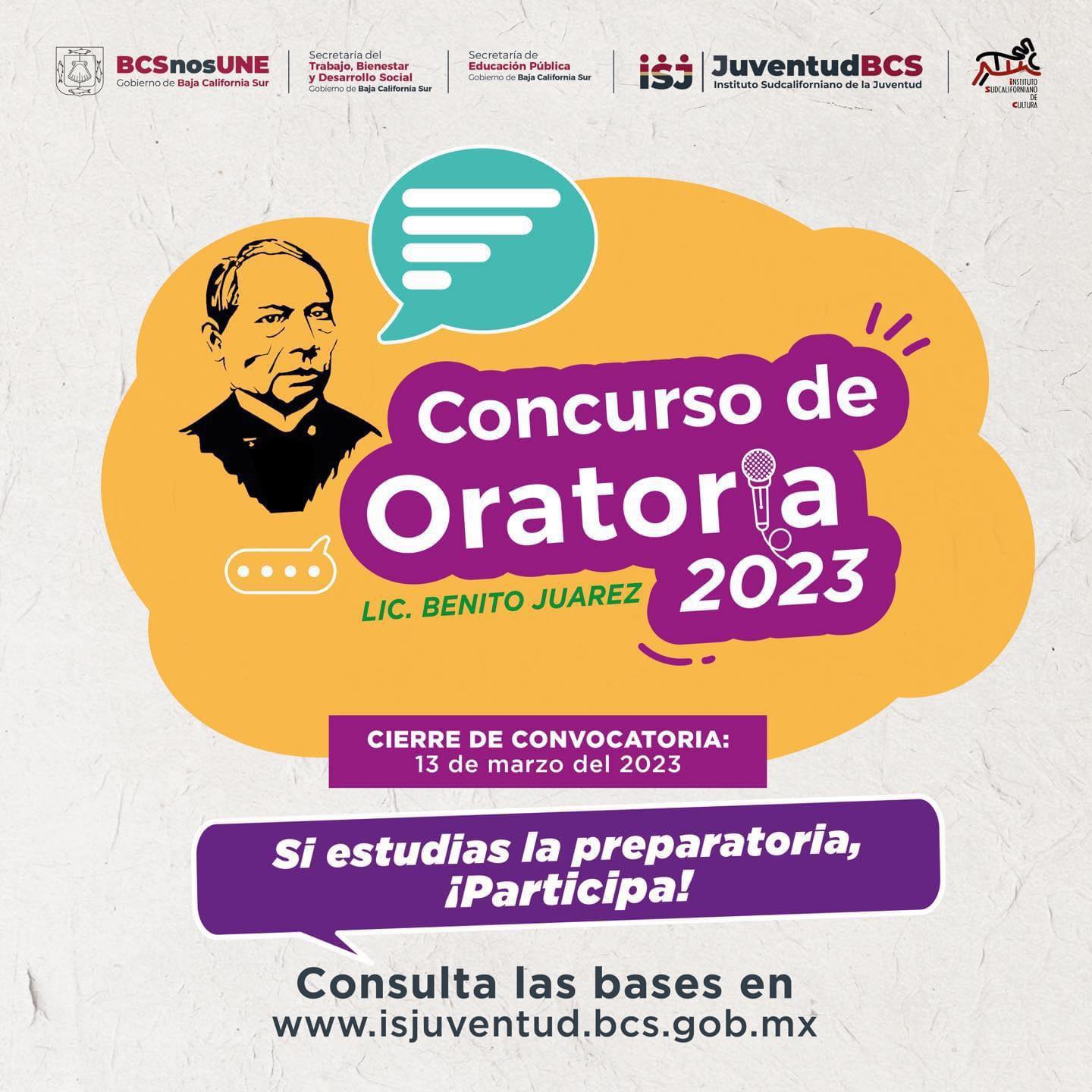 Concurso Estatal de Oratoria Lic. Benito Juárez 2023 ISC